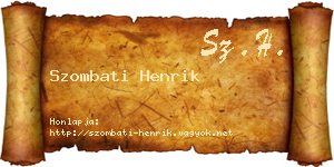Szombati Henrik névjegykártya